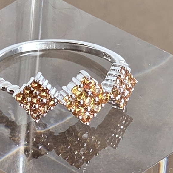 925 Sterling Silver Stackable Ring with Genuine Yellow Sapphire. - Picture 10 of 15